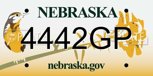 4442GP Nebraska License Plate
