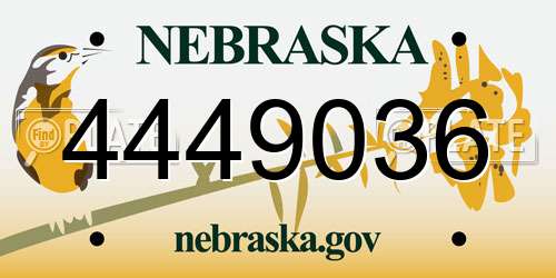 4449036 Nebraska License Plate