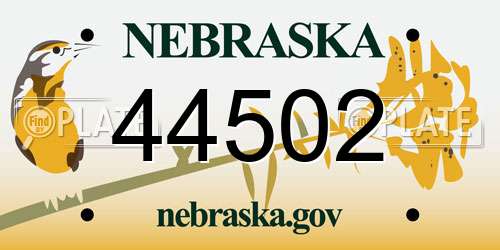 44502 Nebraska License Plate