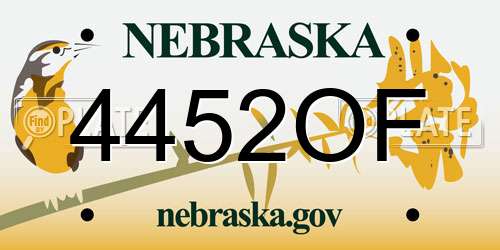 4452OF Nebraska License Plate