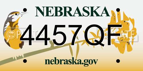 4457QF Nebraska License Plate