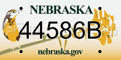 44586B Nebraska License Plate
