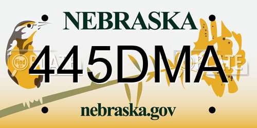 445DMA Nebraska License Plate