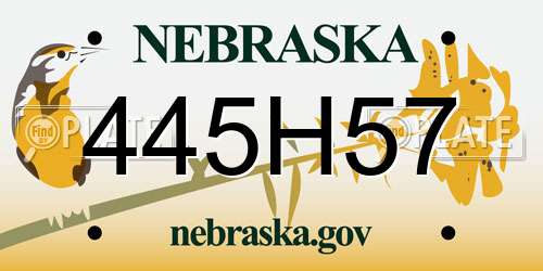 445H57 Nebraska License Plate
