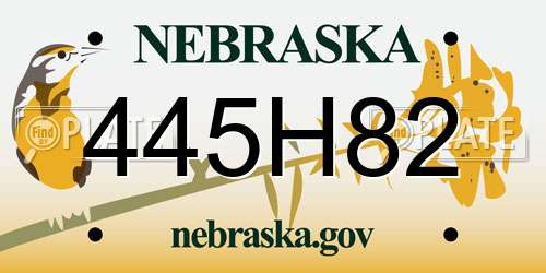 445H82 Nebraska License Plate