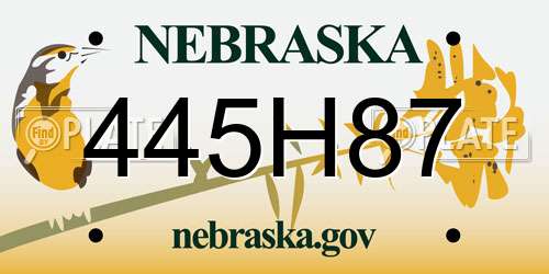 445H87 Nebraska License Plate