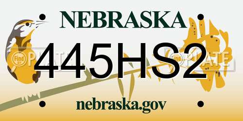 445HS2 Nebraska License Plate