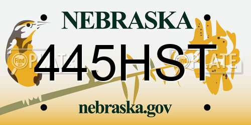 445HST Nebraska License Plate