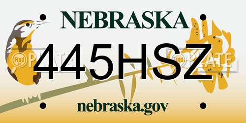 445HSZ Nebraska License Plate