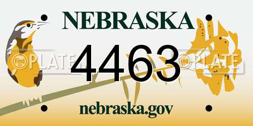 4463 Nebraska License Plate