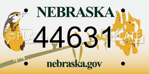 44631 Nebraska License Plate