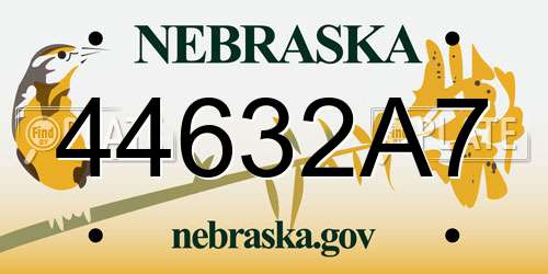 44632A7 Nebraska License Plate