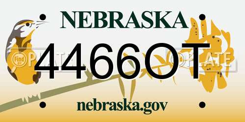4466OT Nebraska License Plate