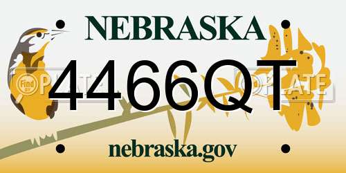 4466QT Nebraska License Plate