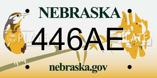 446AE Nebraska License Plate
