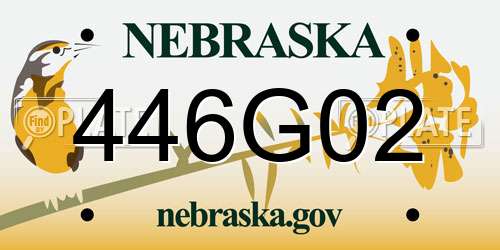 446G02 Nebraska License Plate