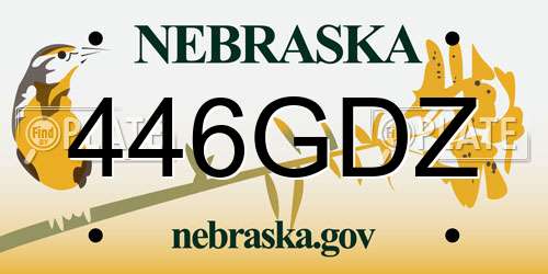446GDZ Nebraska License Plate