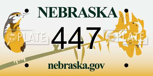 447 Nebraska License Plate