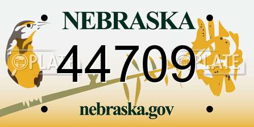 44709 Nebraska License Plate