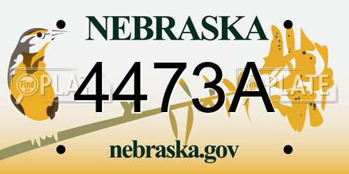 4473A Nebraska License Plate