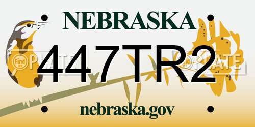 447TR2 Nebraska License Plate