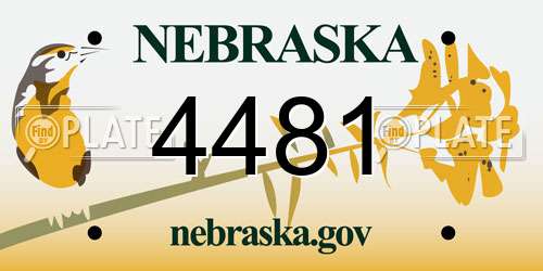 4481 Nebraska License Plate
