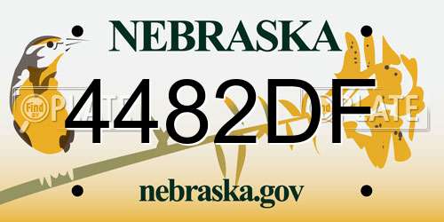 4482DF Nebraska License Plate