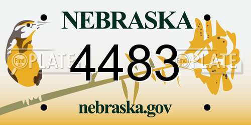 4483 Nebraska License Plate