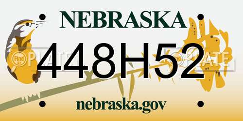 448H52 Nebraska License Plate