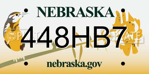 448HB7 Nebraska License Plate