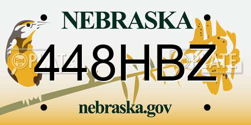 448HBZ Nebraska License Plate