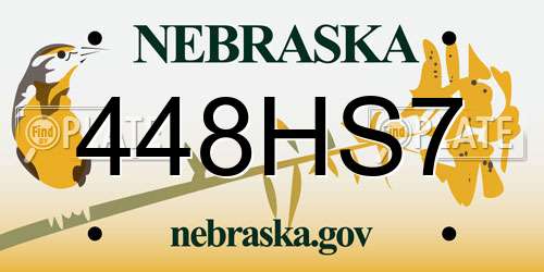 448HS7 Nebraska License Plate