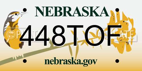 448TOF Nebraska License Plate