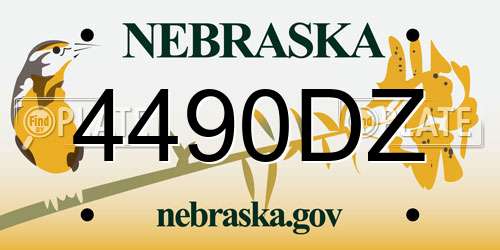 4490DZ Nebraska License Plate