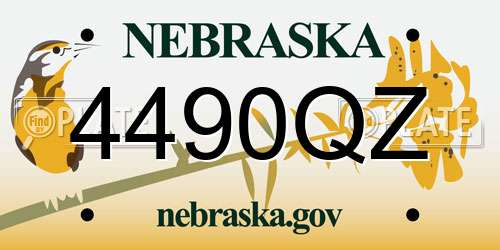4490QZ Nebraska License Plate