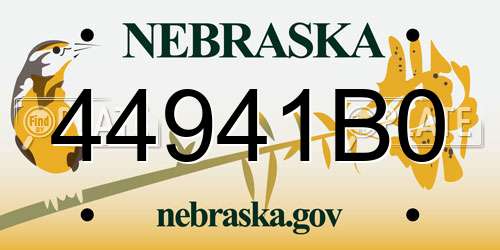 44941B0 Nebraska License Plate