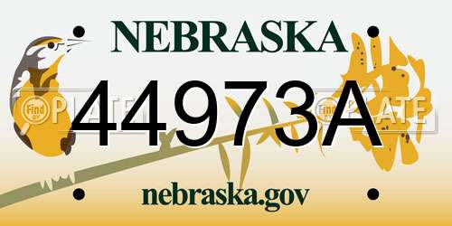 44973A Nebraska License Plate