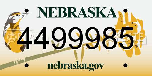4499985 Nebraska License Plate