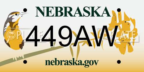 449AW Nebraska License Plate