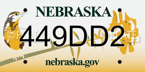 449DD2 Nebraska License Plate