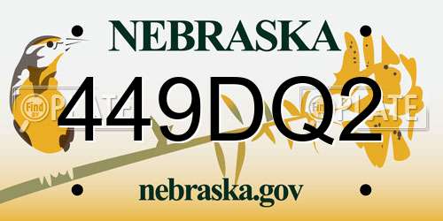 449DQ2 Nebraska License Plate
