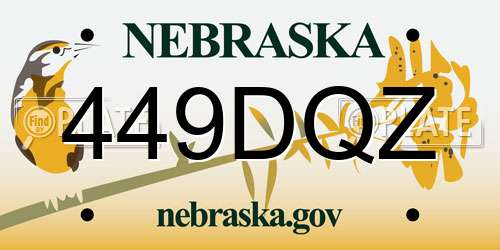 449DQZ Nebraska License Plate