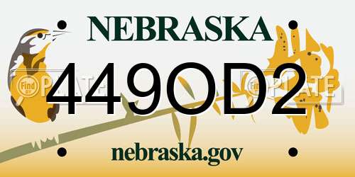 449OD2 Nebraska License Plate