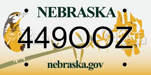449OOZ Nebraska License Plate