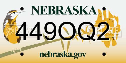 449OQ2 Nebraska License Plate