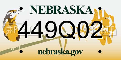 449Q02 Nebraska License Plate