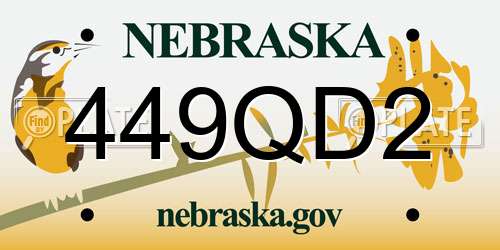 449QD2 Nebraska License Plate