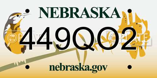 449QO2 Nebraska License Plate
