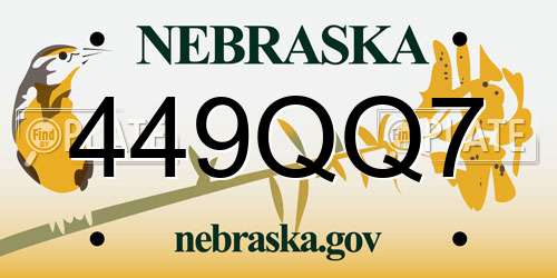 449QQ7 Nebraska License Plate