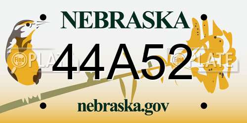 44A52 Nebraska License Plate